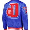 Detroit Pistons Finals 3x Champions Mash Up Capsule Royal Satin Jacket back