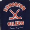 Edmonton Oilers OVO Navy and Beige Varsity Jacket patch