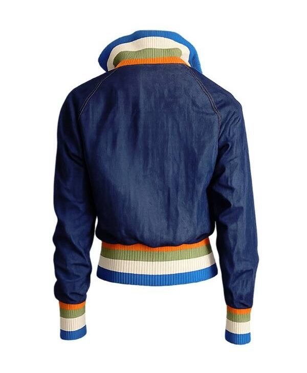 Electric Bloom 2026 Ruby Marino Denim Zip Jacket back