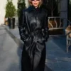 Emilia Clarke New York City 2026 Leather Trench Coat