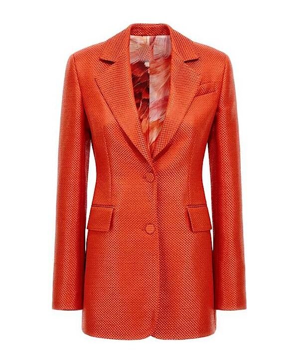 Emily in Paris S5 Sylvie Grateau Orange Textured Blazer front