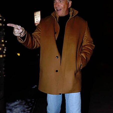 Get Aspen 2025 Kevin Costner Brown Car Coat