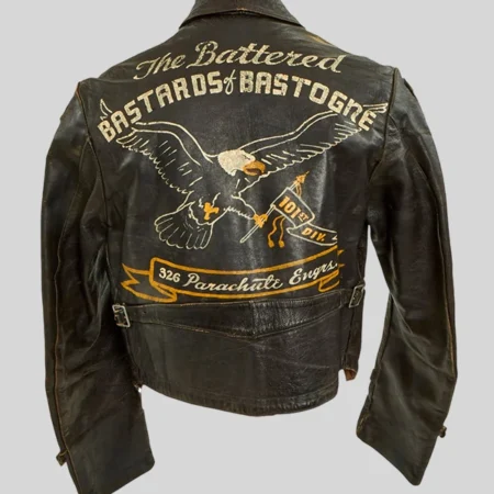 Get Bastogne Airborne Leather Jacket