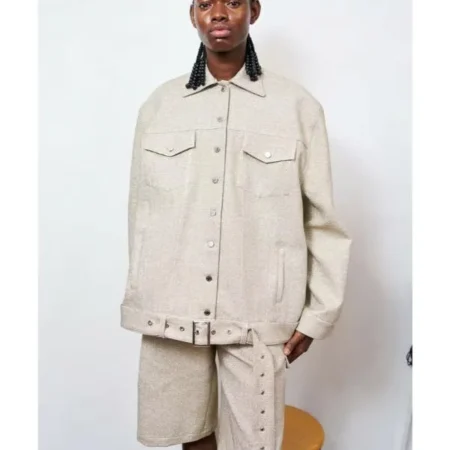 Get Emily In Paris S05 Meledeen Yacoubi Beige Tweed Jacket