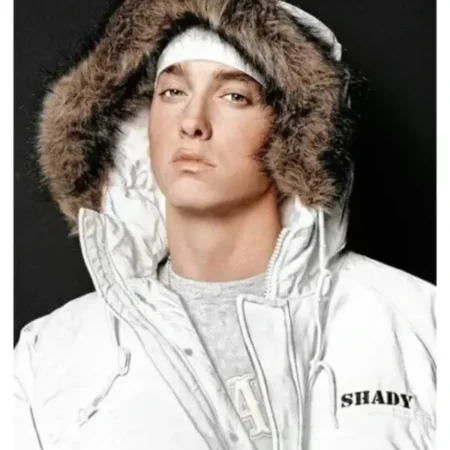 Get Eminem White Puffer Jacket