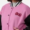 Get Hello Kitty Pink & Black Varsity Bomber Jacket
