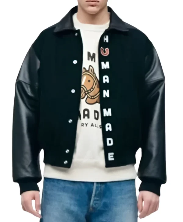 Get Human Made Black Varsity Jacket