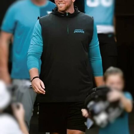Get Liam Coen 2025 Jacksonville Jaguars Training Camp Quarter-Zip Vest