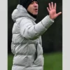 Liam Rosenior Chelsea Training Session Grey Puffer Hooded Jacket