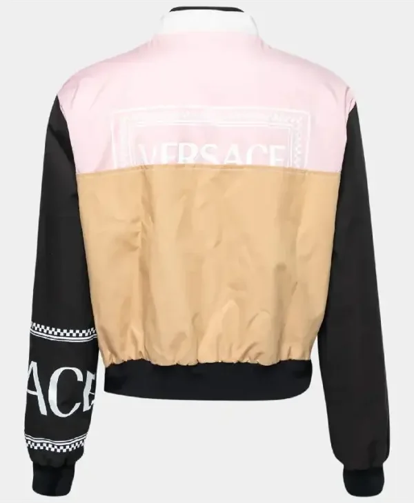 Get Versace Tricolor Logo Bomber Jacket
