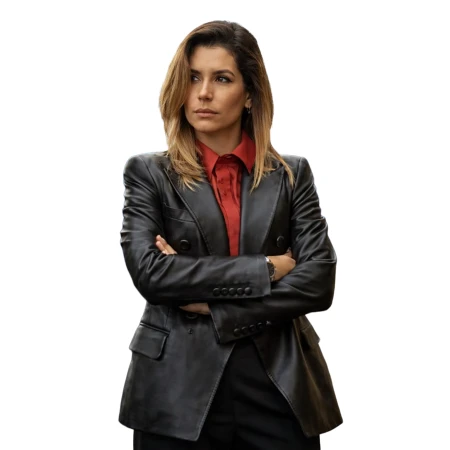 Giulia Michelini Motorvalley Black Leather Blazer