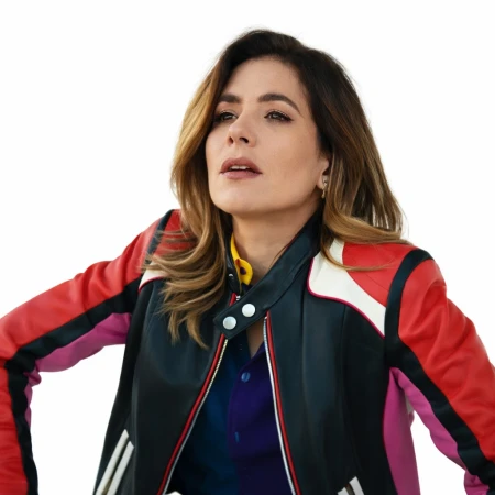 Giulia Michelini Motorvalley Sport Leather Jacket close