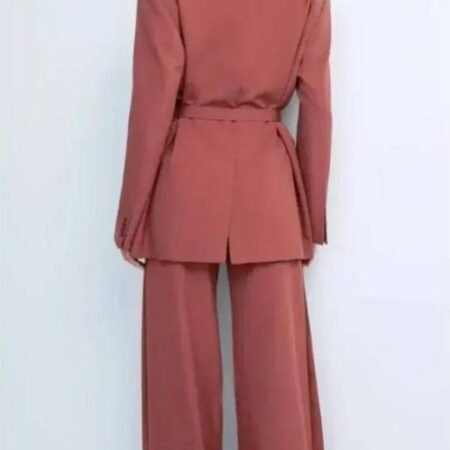 Good Morning America 2026 Ginger Zee Pink Wrap Blazer back