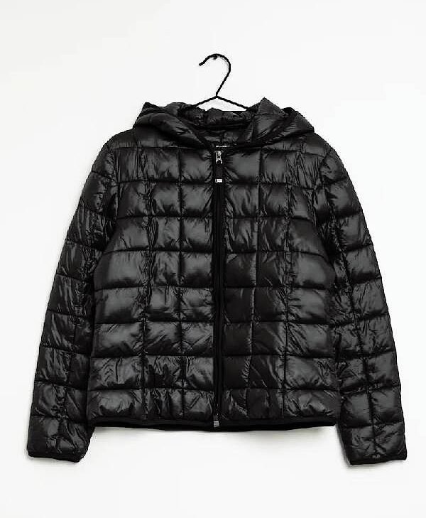 Good Morning America Ginger Zee Black Quilted Jacket front