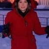 Good Morning America Ginger Zee Red Hooded Jacket front