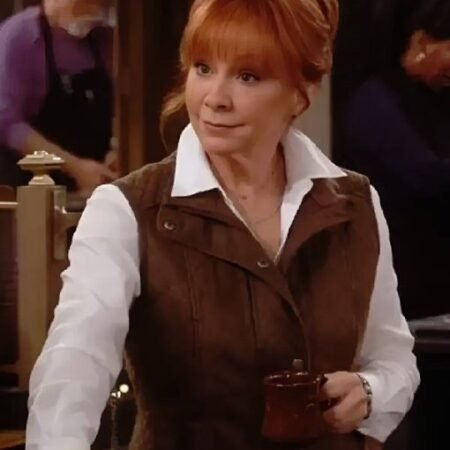 Happy’s Place S2 Reba McEntire Brown Quilted Vest