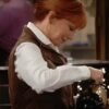 Happy’s Place S2 Reba McEntire Brown Quilted Vest front