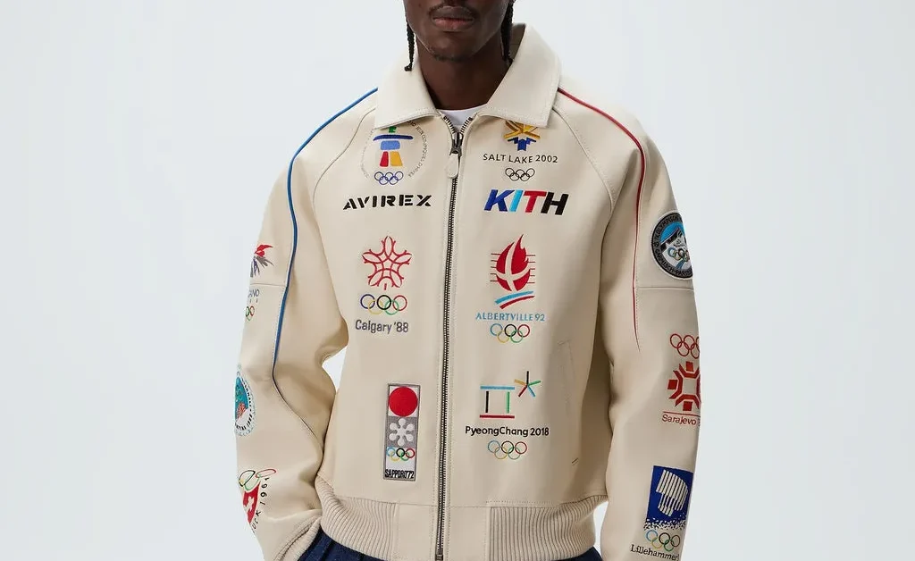 Kith & AVIREX for Olympics Heritage Leather Bomber Jacket front