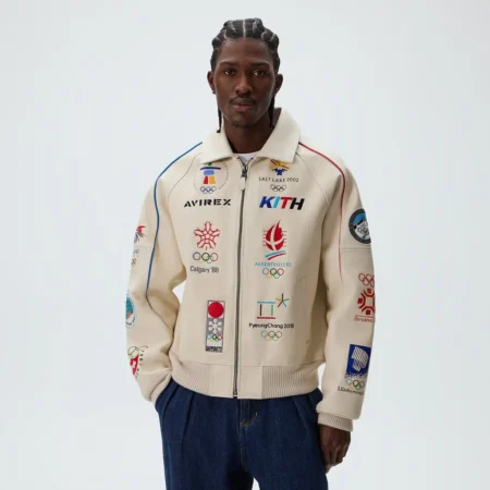 Kith & AVIREX for Olympics Heritage Leather Bomber Jacket front