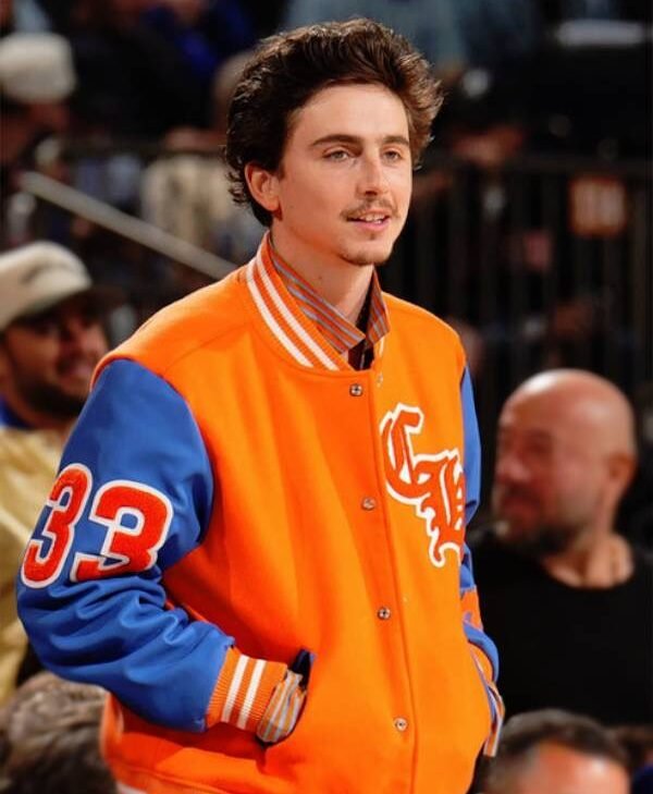 Knicks vs Pacers Gameday Timothee Chalamet Varsity Jacket