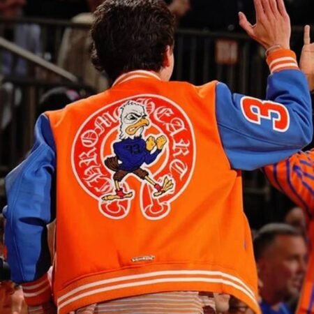 Knicks vs Pacers Gameday Timothee Chalamet Varsity Jacket For Sale