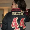 Kristin Juszczyk 44 Black Puffer Jacket back