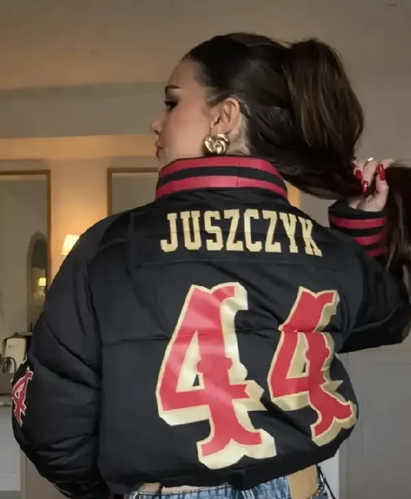 Kristin Juszczyk 44 Black Puffer Jacket back