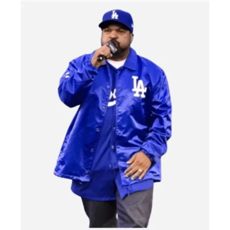 LA Baseball Dodgers Blue Satin Jacket