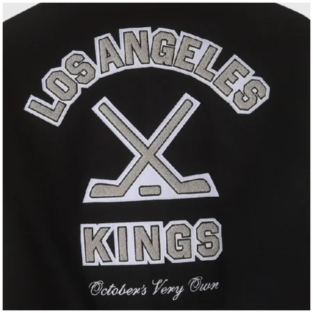 LA OVO Kings Black and Beige Varsity Jacket patch