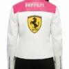 Ladies Ferrari Pink Leather Racing Jacket For Sale
