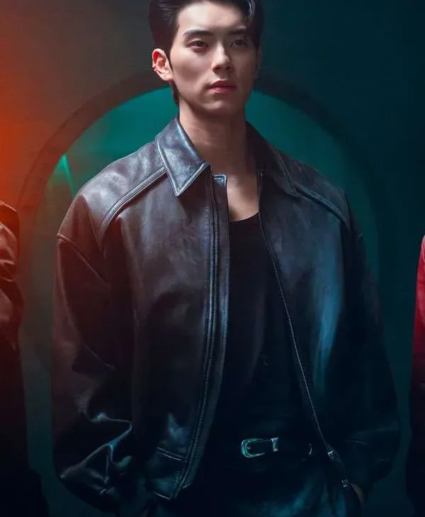 Lee Chae-Min Cashero Black Leather Jacket