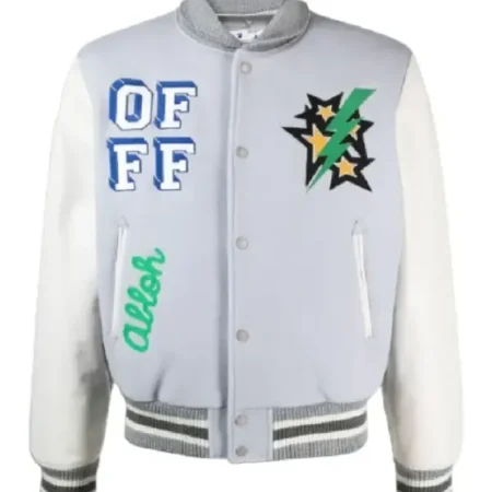 Lil Durk Off White Varsity Jacket