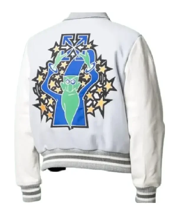 Lil Durk Off White Varsity Jacket back
