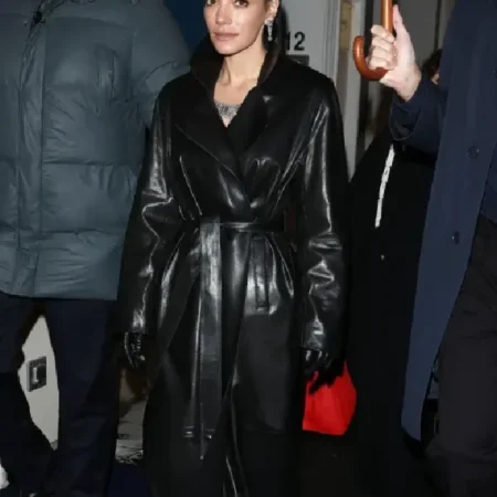 Lily Allen Paris Fashion Week Black Trench Coat