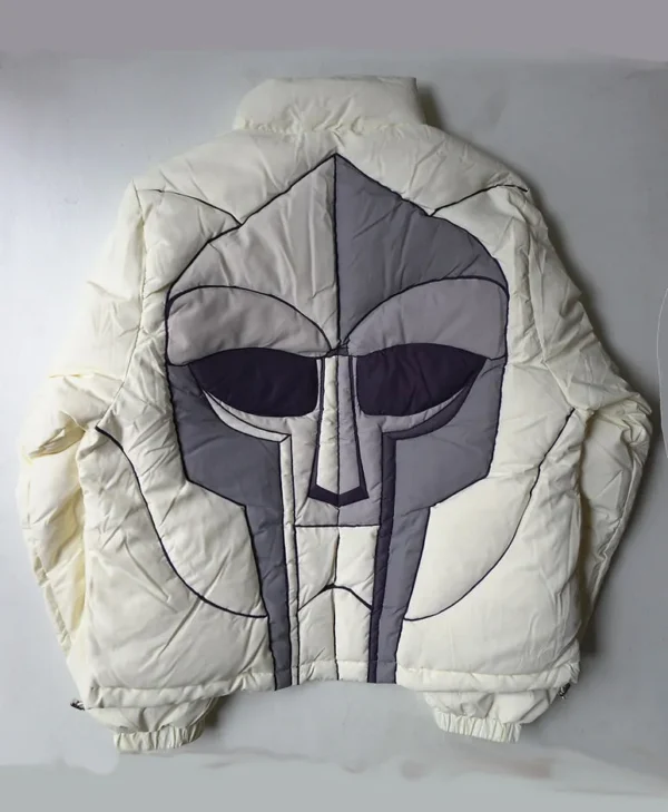 MF DOOM White Puffer Jacket US Mens back