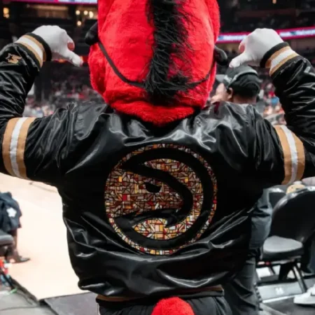 MLK Edition Atlanta Hawks Black Bomber Jacket back