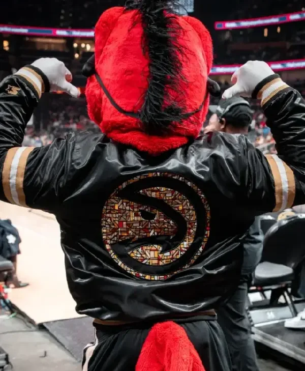 MLK Edition Atlanta Hawks Black Bomber Jacket back