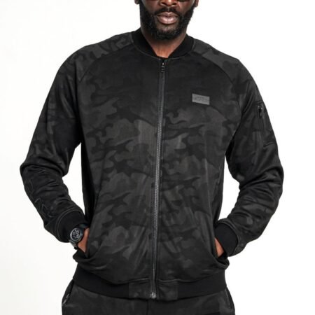 Men’s Black Camo Luxe Bomber Jacket