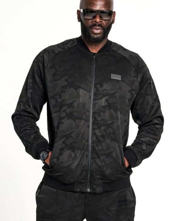 Men’s Black Camo Luxe Bomber Jacket
