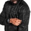 Men’s Black Camo Luxe Bomber Jacket sleeves