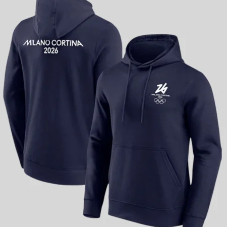 Milano Cortina 2026 Olympics Front & Back Logo Graphic Hoodie