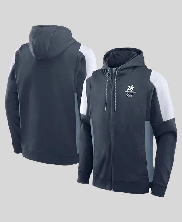 Milano Cortina 2026 Winter Olympics Full-Zip Hoodie front