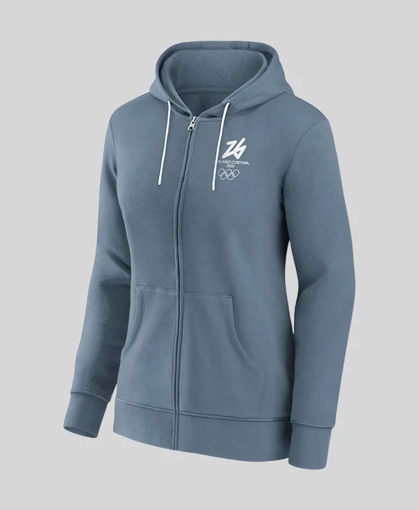 Milano Cortina 2026 Winter Olympics Full Zipper Hoodie front style