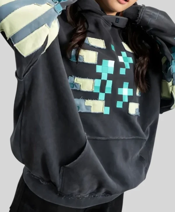 Minecraft X Very Cool Collab The Warden Hoodie close