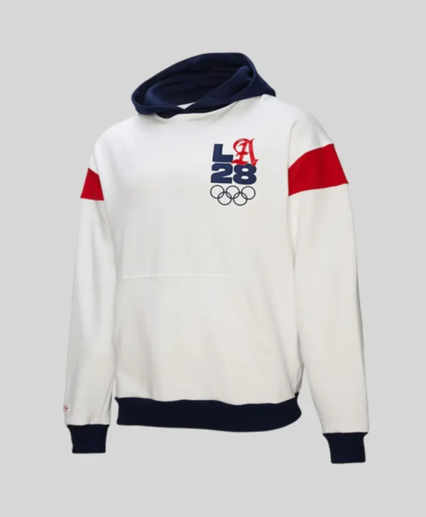 Mitchell & Ness White LA28 French Terry Hoodie