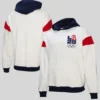 Mitchell & Ness White LA28 French Terry Hoodie front back