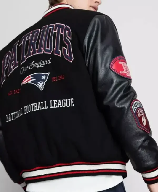 NFL New England Patriots Black Varsity Jacket For Sale