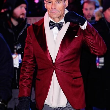 New Year’s Eve 2026 Ryan Seacrest Red Tuxedo front