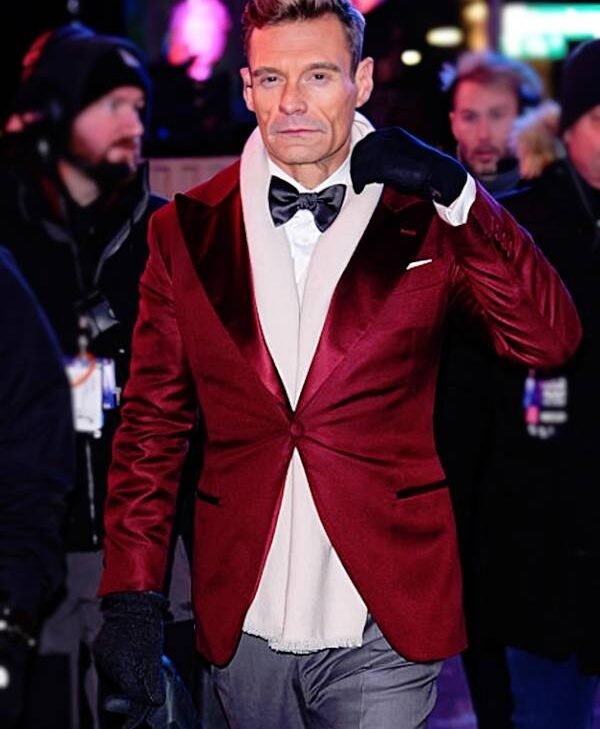 New Year’s Eve 2026 Ryan Seacrest Red Tuxedo front