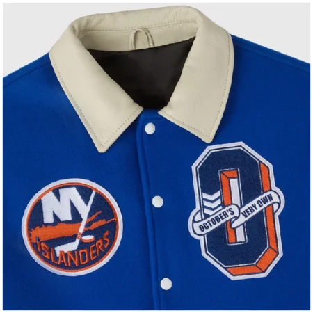 New York Islanders OVO Wool Varsity Jacket close